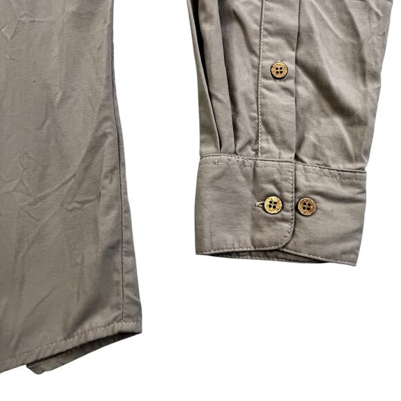 Clothing Arts Shirt Men XXL Tan P Cubed Pick Pocket Proof Button Up Travel Nylon - Picture 8 of 12